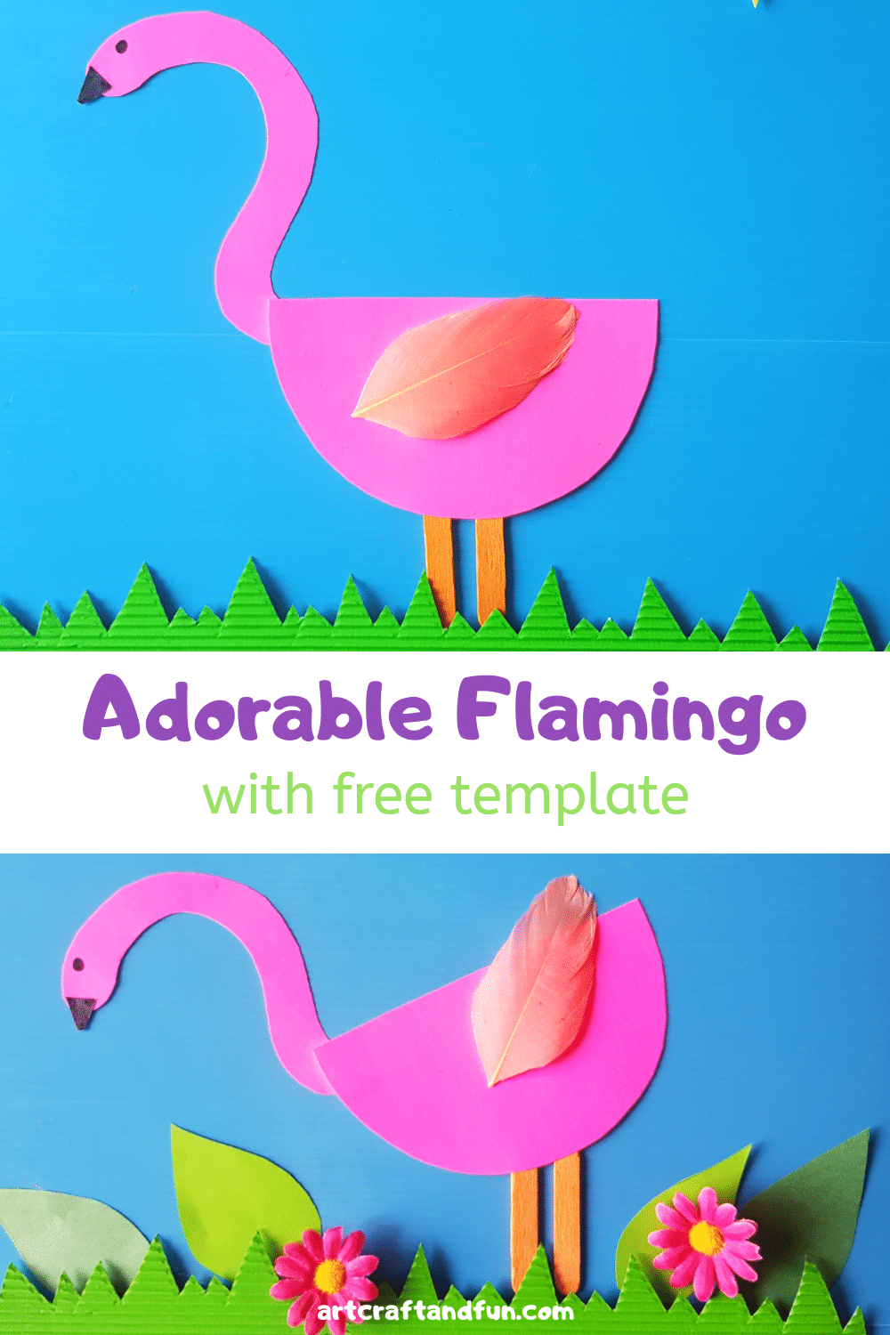 Adorable Flamingo Craft With Free Template 