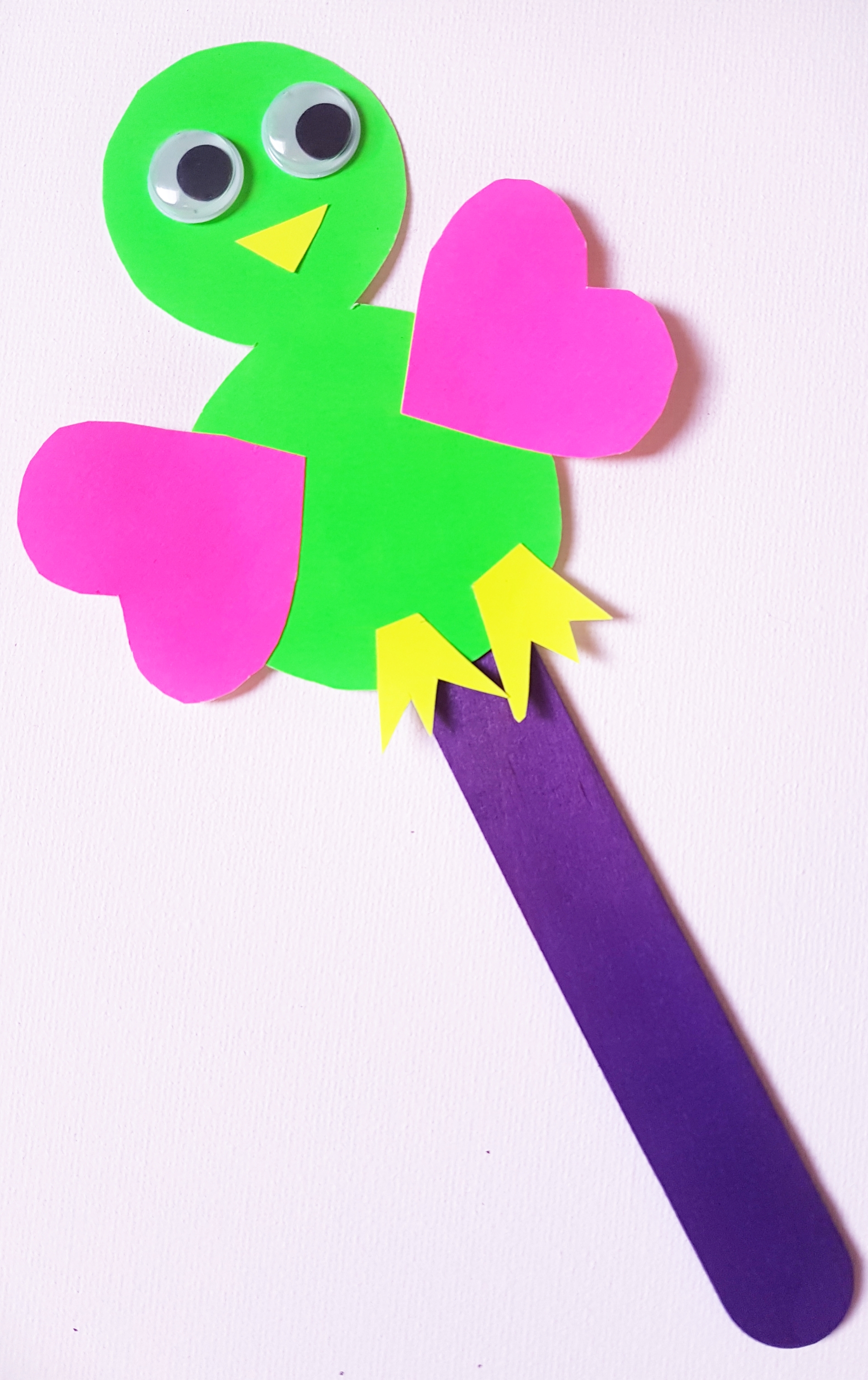 Spring Bookmarks Craft Bird on Popsicle Stick