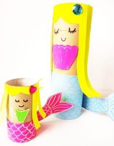 Make this adorable mermaid Craft using paper roll today! #mermaidcraft #oceancrafts