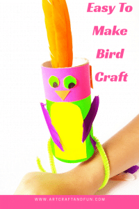 Easy Paper Roll Bird Craft is super easy to make and perfect for younger kids. #birdcraftfortoddlers #birdcrafts #paperrollcraft