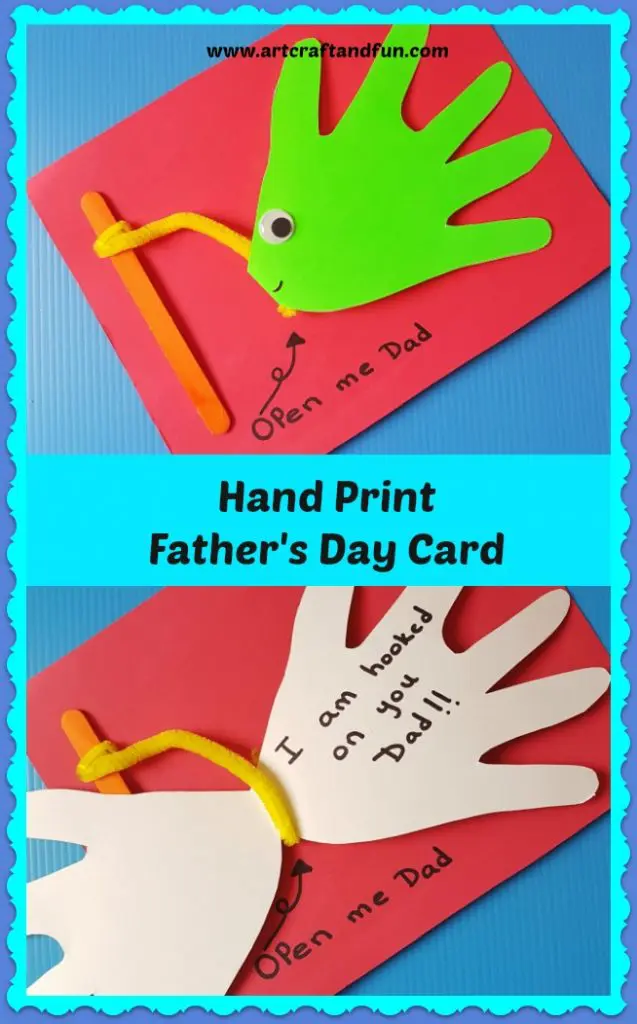 Hand Print Father's Day Card Pin