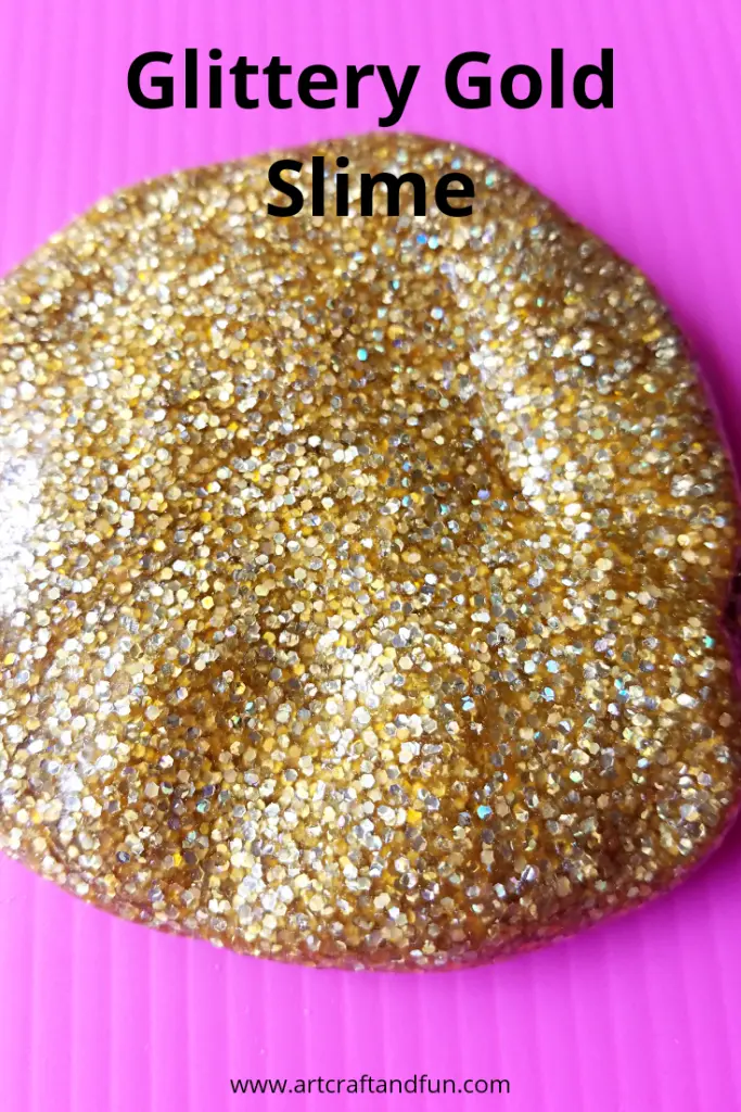 Make this gorgeous glittery gold slime with your kids today. Its the perfect slime recipe for the first time slime makers. And it turns out so pretty and slimey. #slime #goldslime #goldenslime #slimerecipe #kidscraft #summercraft #funcraft #messycraft #easycraft #glitteryslime