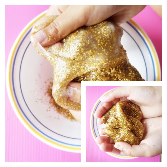 Make this gorgeous glittery gold slime with your kids today. Its the perfect slime recipe for the first time slime makers. And it turns out so pretty and slimey. #slime #goldslime #goldenslime #slimerecipe #kidscraft #summercraft #funcraft #messycraft #easycraft #glitteryslime 