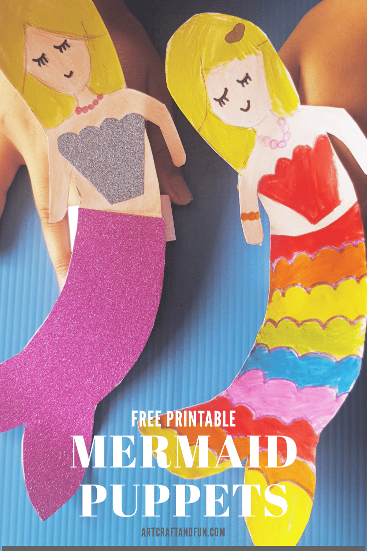 Make this Free Printable Mermaid Craft Finger Puppets today. #mermaidcraft #diymermaid #oceancrafts #undertheseacrafts #easycrafts #funcrafts #girlcrafts