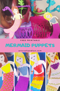 Make this Free Printable Easy Mermaid Craft Finger Puppets today. #mermaidcraft #diymermaid #oceancrafts #undertheseacrafts #easycrafts #funcrafts #girlcrafts
