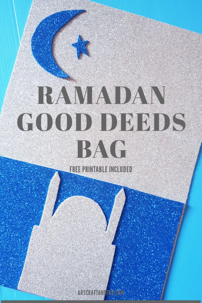 Make this super easy Ramadan Craft Good Deeds Bag with your little ones today to get them into the spirit of Ramadan. Its the perfect Ramadan Activity. #Ramadancrafts #RamadanActivites #Ramadanfun #Ramadan #Ramdanforkids