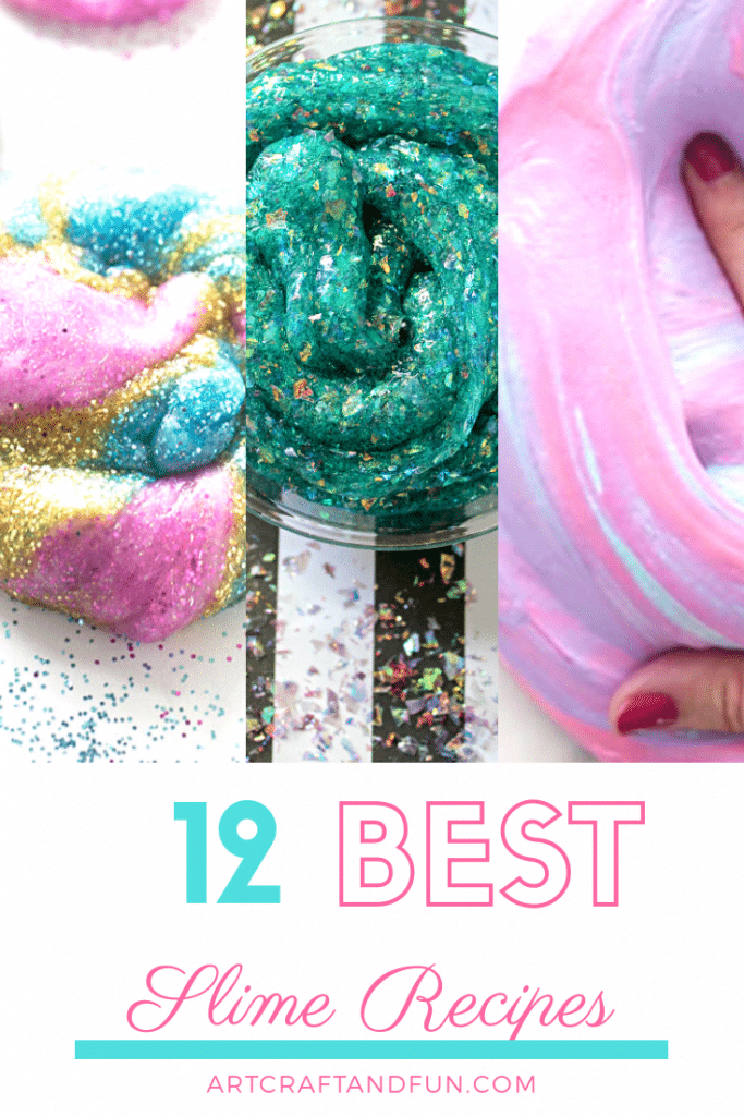  The ultimate list of 12 Best Slime Recipes that give perfect result each time is here! All you need to do is make them today for the best slimest experience ever! #slime #slimerecipe #slimewithborax #slimewithcontactlensesolution #fluffyslime #butterslime #edibleslime