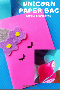 Learn how to make this amazing DIY Unicorn Paper Bag. Perfect for pretend play and unicorn parties. #diyunicorn #diyunicorncraft #unicorncraft #unicornpapercraft