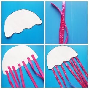 Make this adorable sparkly jellyfish Craft with your preschoolers today. And grab free fun facts printable along with it! #jellyfishcraft #oceancraft #preschoolcraft #jellyfishfunfacts #freeprintable