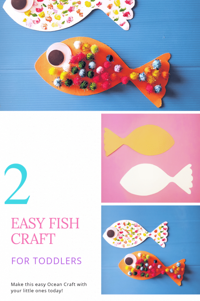 Make this Easy Fish Craft with your little ones today! Perfect hands on activity to keep your kids busy! #fishcraft #toddlercraft #fishcraftfortoddlers #preachoolcrafts