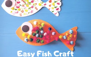 Make this Easy Fish Craft with your little ones today! Perfect hands on activity to keep your kids busy! #fishcraft #toddlercraft #fishcraftfortoddlers #preachoolcrafts