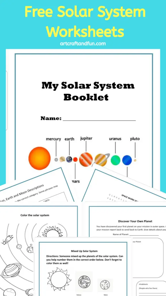 Download these Free Printable Solar System Worksheets today. Perfect for using for homeschooling or in school. These worksheets are perfect for grade schoolers. #freeprintables #solarsystemworksheets #solarsystem