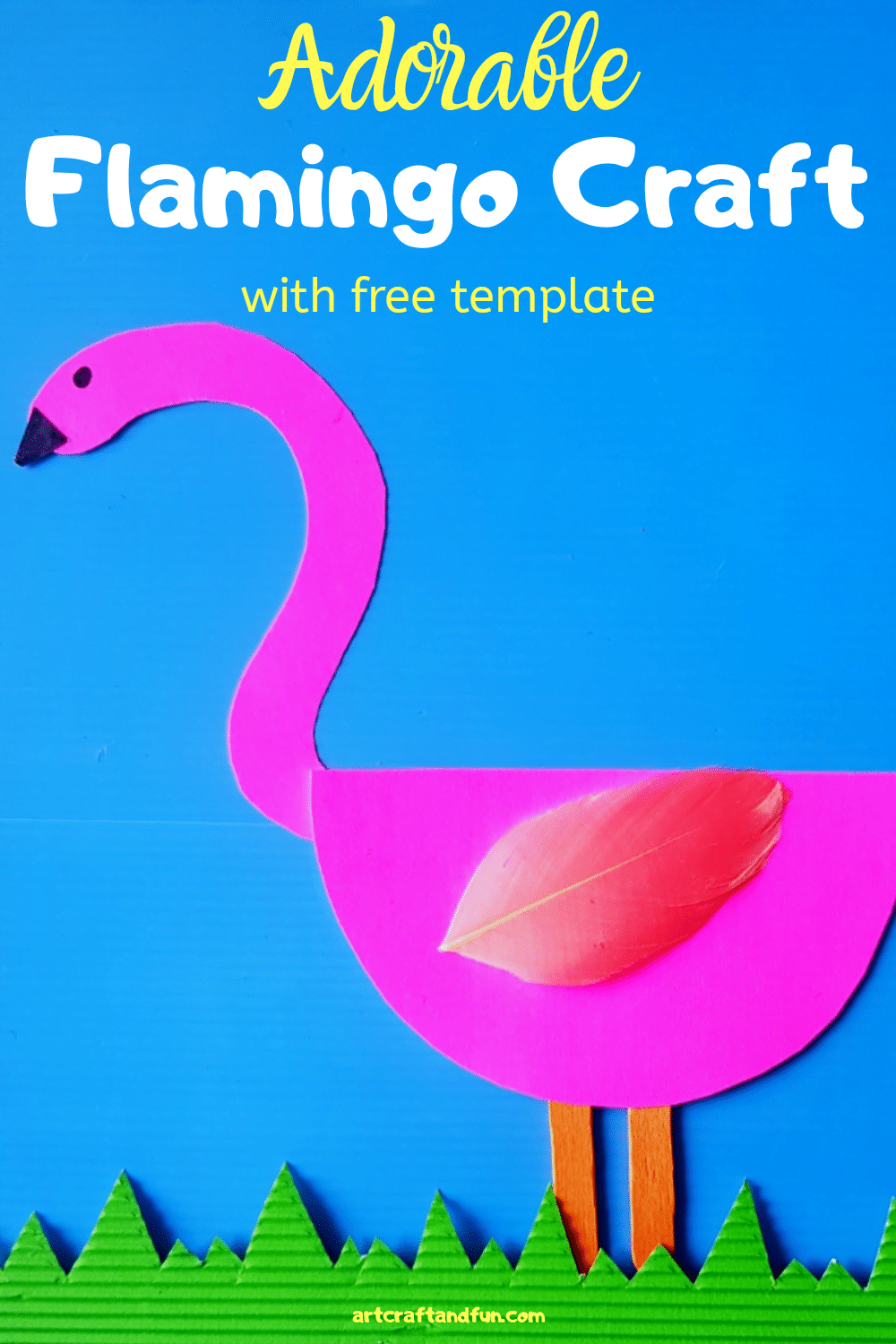 Learn to make this Adorable Flamingo Craft today. It comes with FREE Printable Template. This is a perfect preschool craft to make for the Rainforest theme. #Flamingocraft #paperflamingo #Flamingotemplate #Birdcraft #preschoolcraft #printablecraft