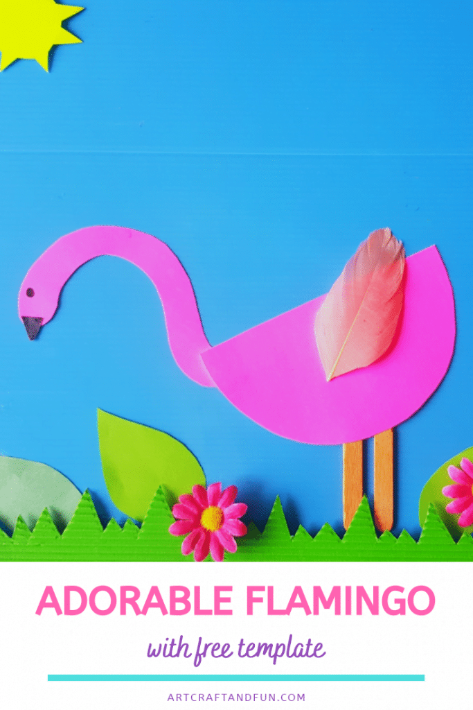 Learn to make this Adorable Flamingo Craft today. It comes with FREE Printable Template. This is a perfect preschool craft to make for the Rainforest theme. #Flamingocraft #paperflamingo #Flamingotemplate #Birdcraft #preschoolcraft #printablecraft