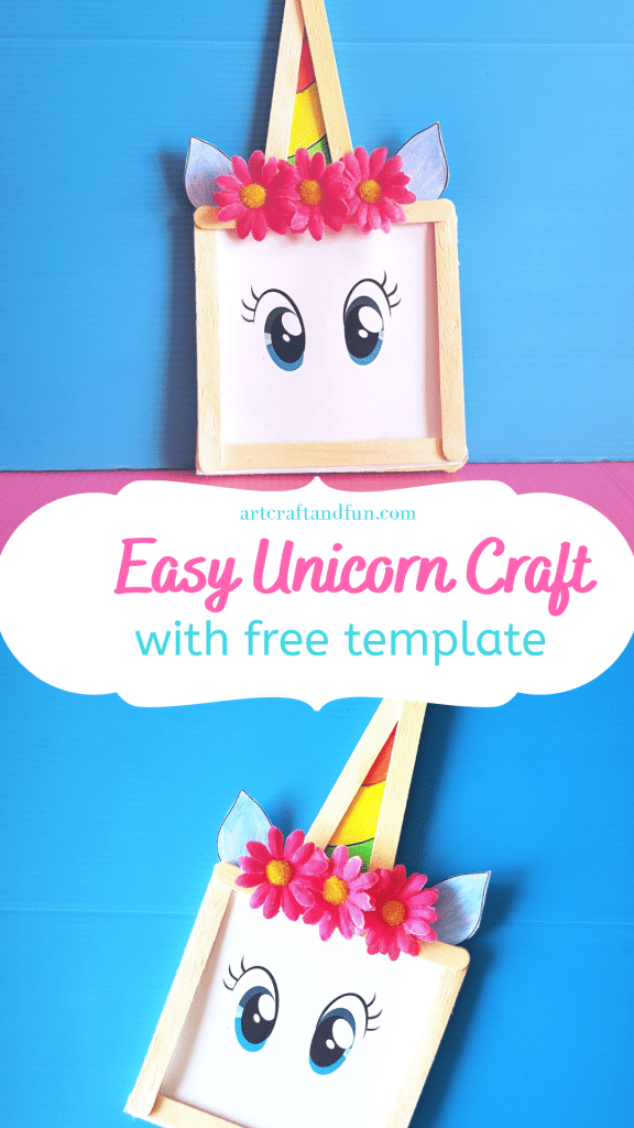 Make this super Easy Unicorn Craft for some fun today. Its a perfect Unicorn Craft For Preschool as well as for bigger kids. Its perfect for Unicorn Pretend Play. #Unicorncraft #unicorncraftforkids #easyunicorncraft #popsiclestickunicorncraft