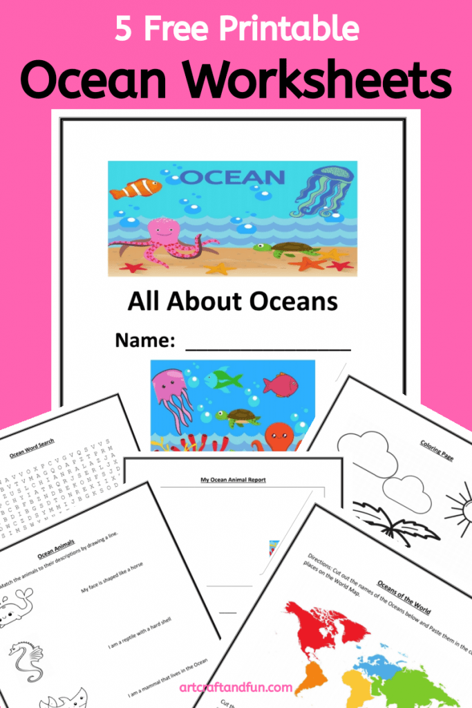 Grab 5 Free Printable Ocean Worksheets for your grade schoolers today. These worksheets are perfect for homeschooling or for using in the class room. #freeworksheets #oceanworksheets #freeprintables
