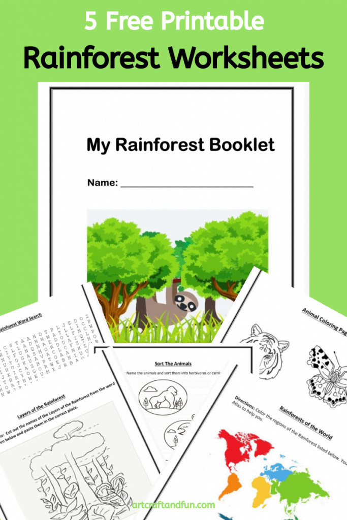 Grab your Free Printable Rainforest Worksheets today. The My Rainforest Booklet contains 5 Free Worksheets. #freeprintables #rainforestworksheets