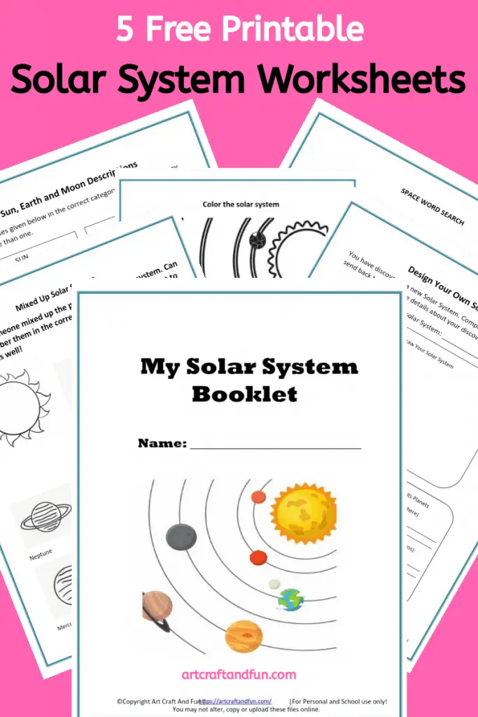 Download these Free Printable Solar System Worksheets today. Perfect for using for homeschooling or in school. These worksheets are perfect for grade schoolers. #freeprintables #solarsystemworksheets #solarsystem