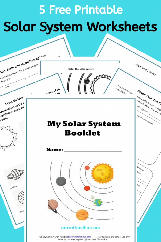 Download these Free Printable Solar System Worksheets today. Perfect for using for homeschooling or in school. These worksheets are perfect for grade schoolers. #freeprintables #solarsystemworksheets #solarsystem