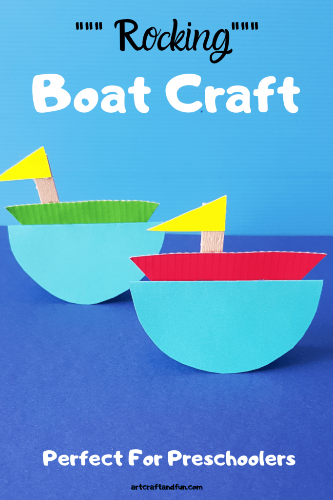 Make this Adorable Rocking Boat Craft today. It requires simple materials and is super easy to make and tons of fun to play with. Perfect Transport Craft ever! #transportcraft #transportcraftforpreschoolers #boatcraft #boatcraftforpreschoolers #boatcraftforkids