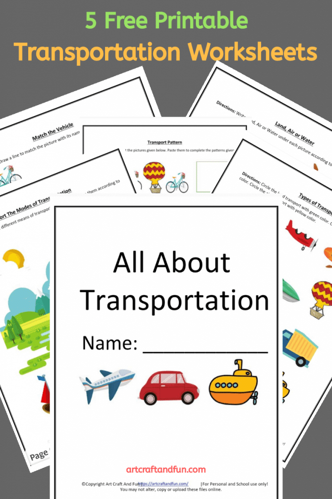 Get these 5 Free Transportation Worksheets for your kids today. They are so colorful and attractive. Perfect for introducing Land, Air and Water Transportation to kids. #transportationworksheets #freertransportworksheets #freeprintables