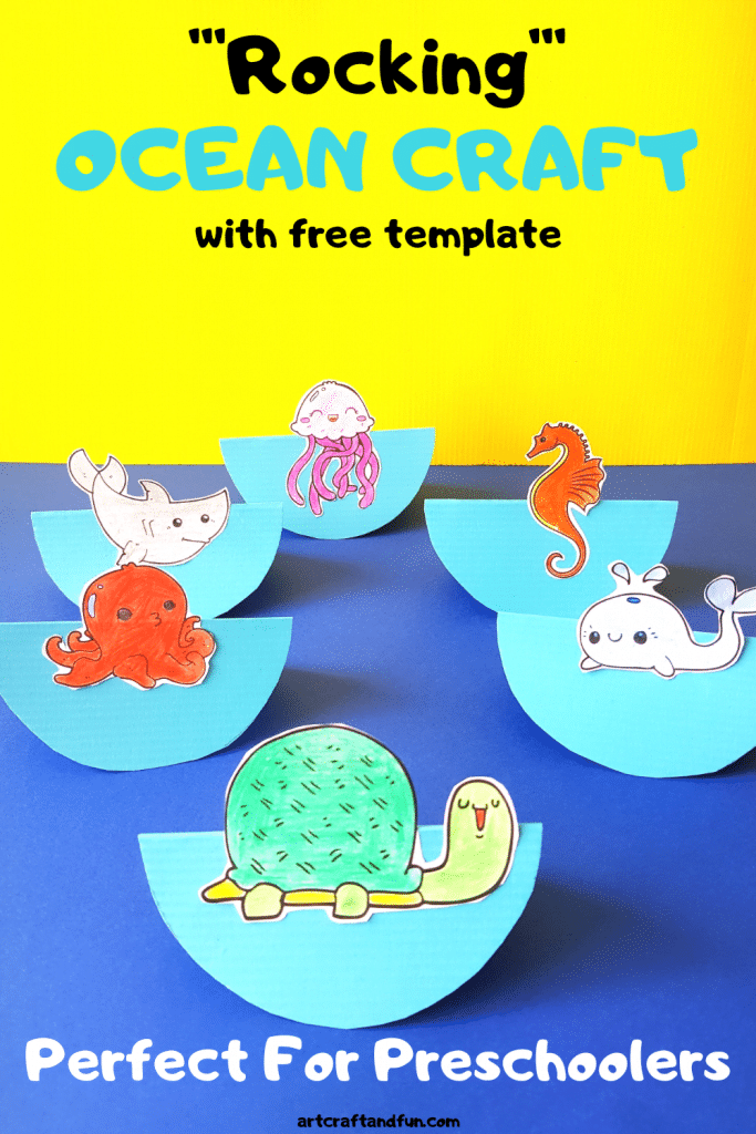 Make this Adorable Rocking Ocean Craft For Preschoolers today. It comes with free template and is loads of fun to play with. #oceancraft #oceancraftforpreschool #undertheseacraft