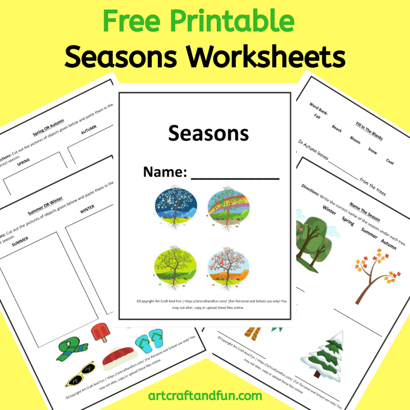 Free Printable Seasons Worksheets For Kids