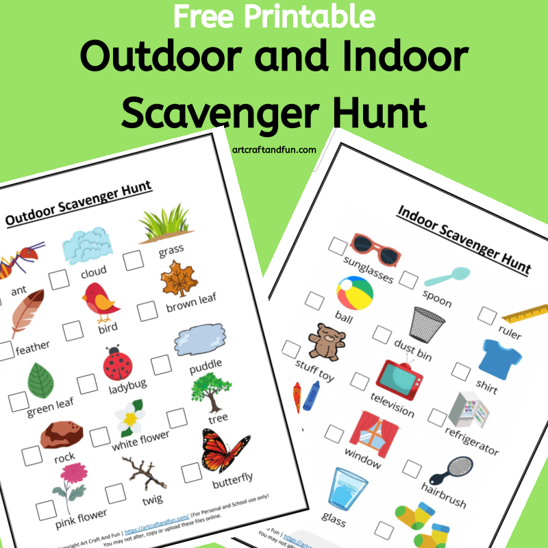 Get this set of Outdoor and Indoor Scavenger Hunt Printables today! And the best part is they are Free. Perfect for using as a birthday party activity or as a hiking activity. Excellent way to keep your child busy. #scavengerhunt #scavengerhuntworksheet #scavengerhuntprintable