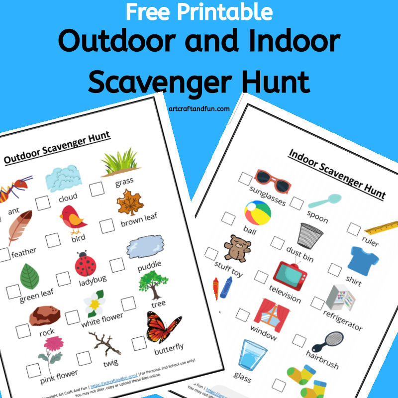 Get this set of Outdoor and Indoor Scavenger Hunt Printables today! And the best part is they are Free. Perfect for using as a birthday party activity or as a hiking activity. Excellent way to keep your child busy. #scavengerhunt #scavengerhuntworksheet #scavengerhuntprintable