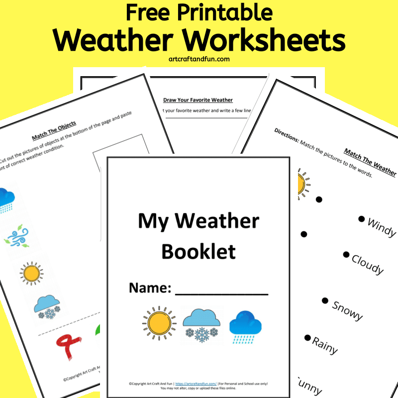 This colorful set of Free Printable Weather Worksheets are perfect for kids age 6 and up. This fun set comes with three colorful worksheets. #freeprintable #freeprintableworksheets #weathweworksheets
