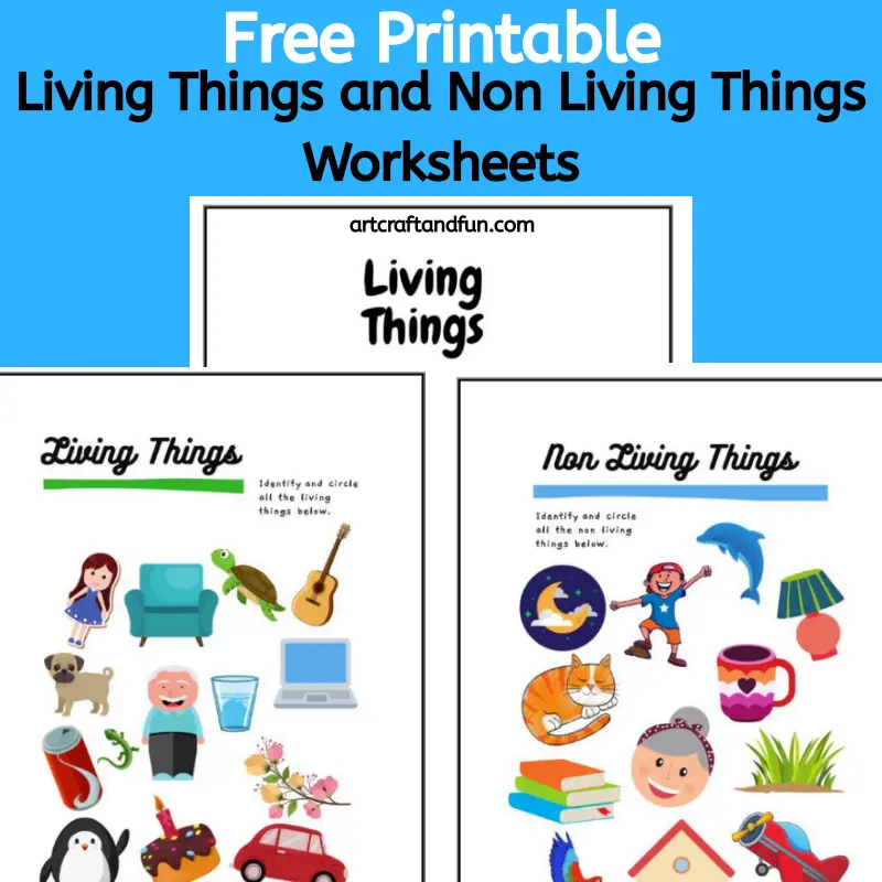 Grab this set of free printable Living things and Non Living things worksheets set today! This fun and colorful worksheet set is sure to make any kid happy. #freeprintables #freeworksheets #freelivingthingworksheet #freenonlivinthingworksheet #freelivingthingandnonlivingthingworksheets