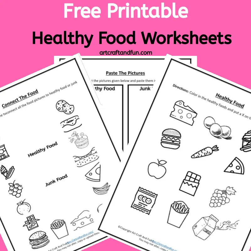 Grab Healthy Food Worksheets today. These fun worksheets are perfect for developing eating healthy habits. #healthyeatingworksheets #healthyfoodworksheets