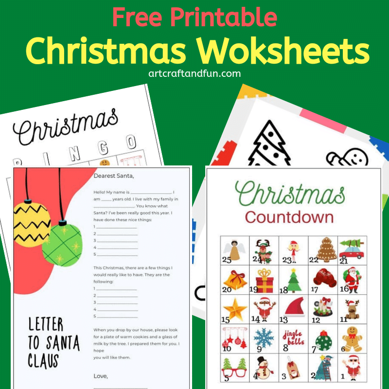 Get these Free Printable Christmas Worksheets for your kids today. These fun worksheets are sure to keep your kids busy in the Christmas Spirit. #christmasworksheets