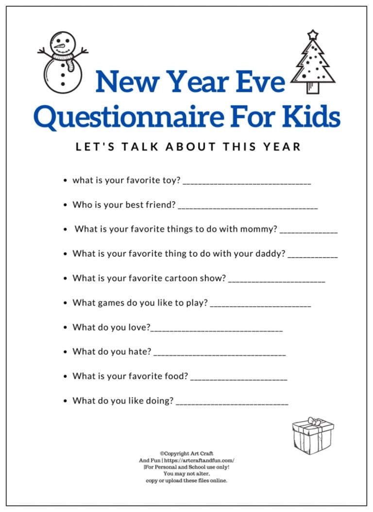 Year kids printable review years eve template printables activities school crafts choose board Free Printable New Year Worksheets For New Year Eve's Activites