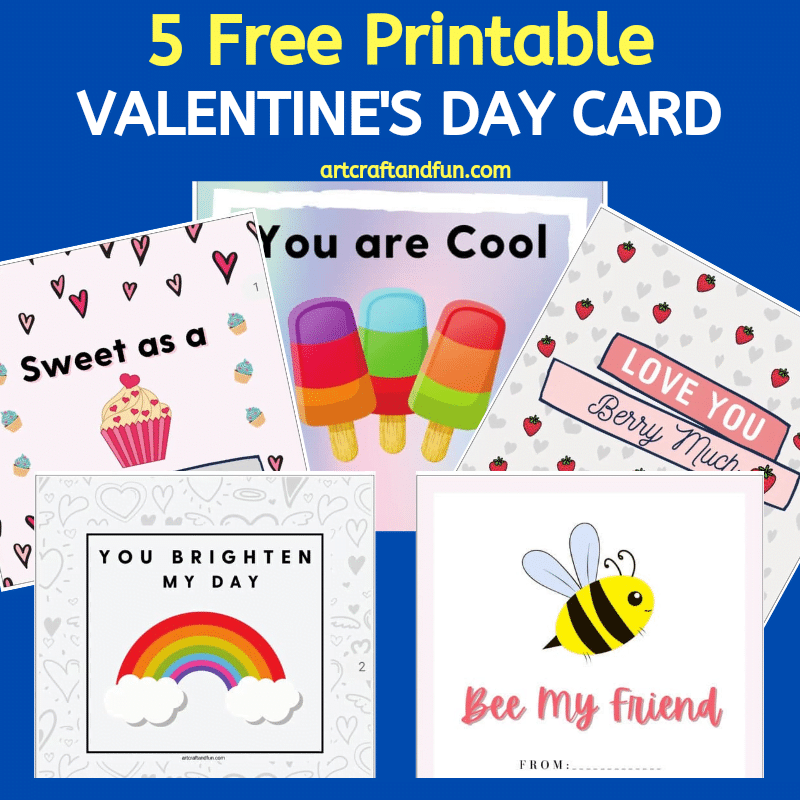 5 Free Printable Valentine's Day Cards for kids